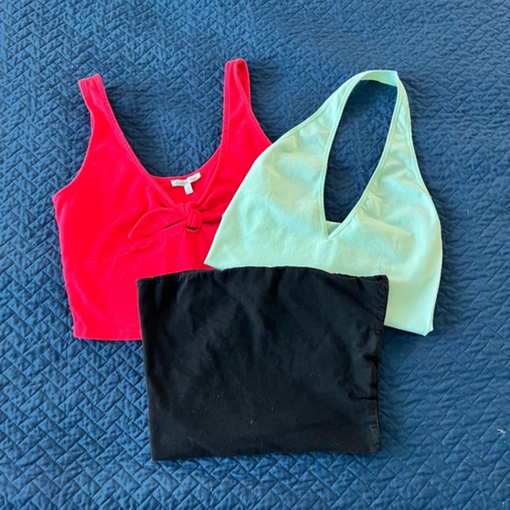 Assorted‎ cropped cotton tshirt Tops set of 3 Size M